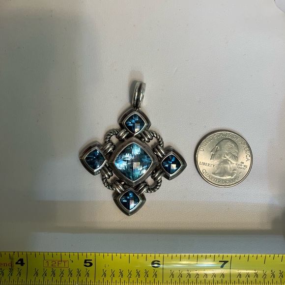 David Yurman Topaz & Diamond Renaissance Pendant - Picture 3 of 6